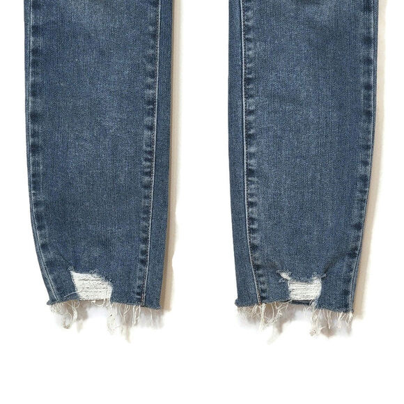 PAIGE Verdugo Ankle Distressed Raw Hem High Rise Crop Denim Skinny Jean Size 26 - Picture 6 of 15